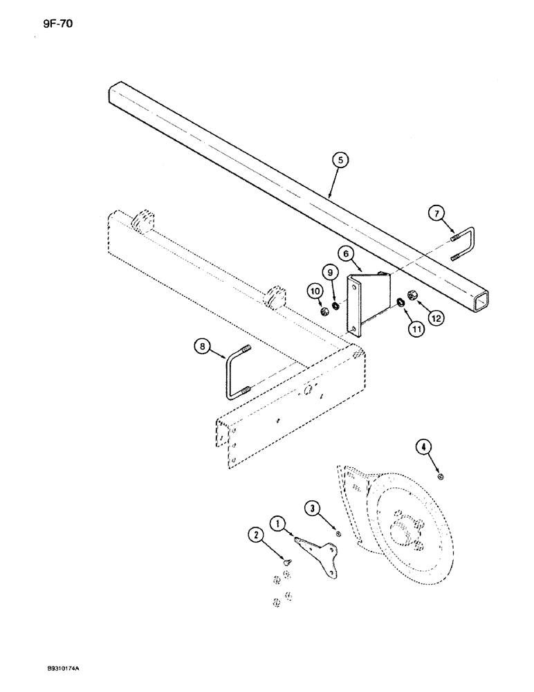 Схема запчастей Case IH 950 - (9F-70) - KNIFE SCRAPER, USED WITH LIQUID AND DRY FERTILIZER APPLICATORS (09) - CHASSIS/ATTACHMENTS