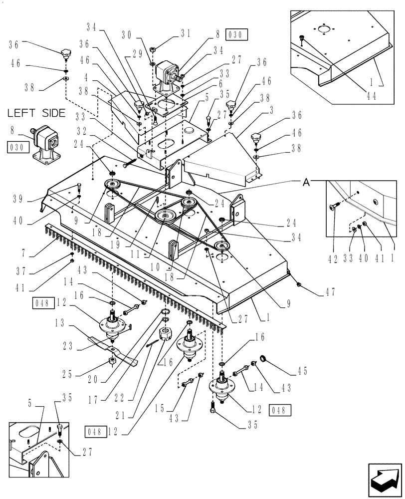 Схема запчастей Case IH 717675016 - (040) - LATERAL DECKS 