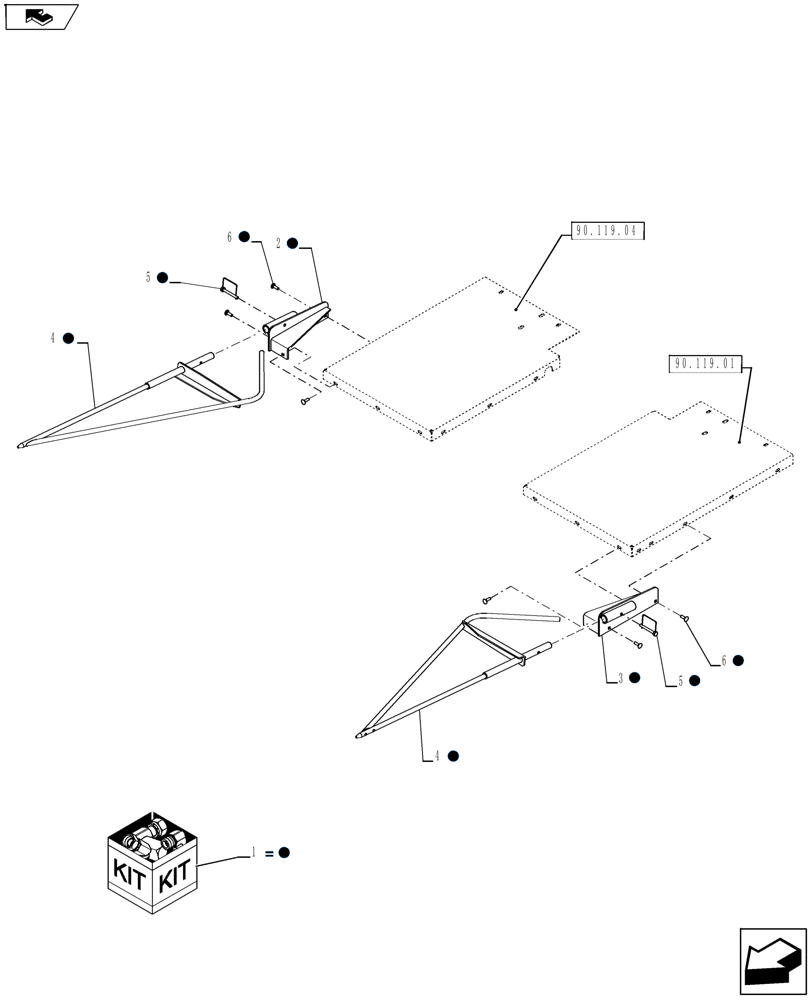 Схема запчастей Case IH RD163 - (88.060.02) - DIA., CROP DIVIDER KIT (88) - ACCESSORIES