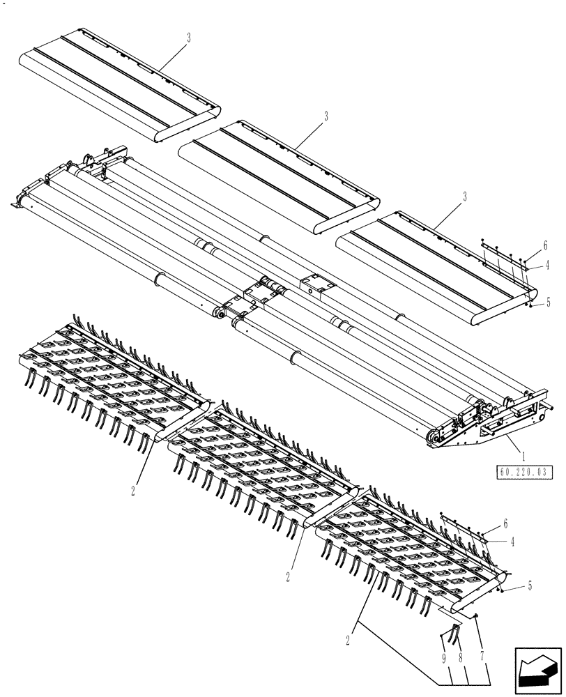 Схема запчастей Case IH 3016 - (60.220.06) - DRAPER, 15 HEADERS (60) - PRODUCT FEEDING