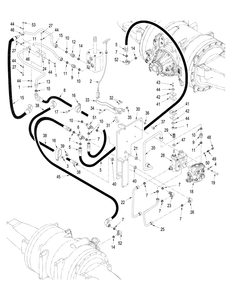 Схема запчастей Case IH STEIGER 480 - (07-08) - 500 SERIES AXLE - PARK BRAKE CIRCUIT, WITHOUT DIFFERENTIAL LOCK, WHEEL TRACTOR (07) - BRAKES