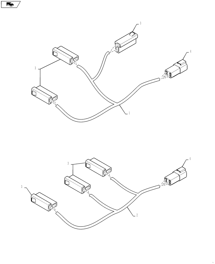 Схема запчастей Case IH STEIGER 350 - (55.100.05[05]) - HARNESS - WASHER BOTTLE (55) - ELECTRICAL SYSTEMS