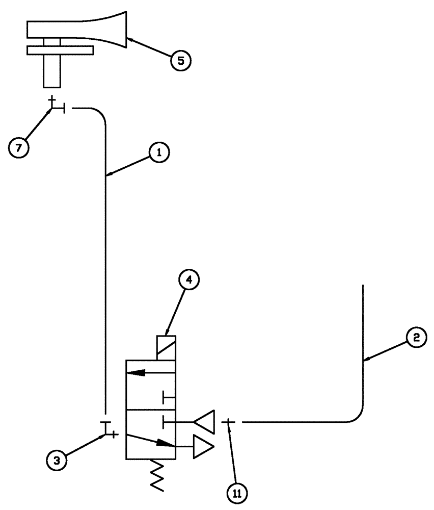 Схема запчастей Case IH FLX3510 - (07-016) - AIR HORN GROUP Pneumatics