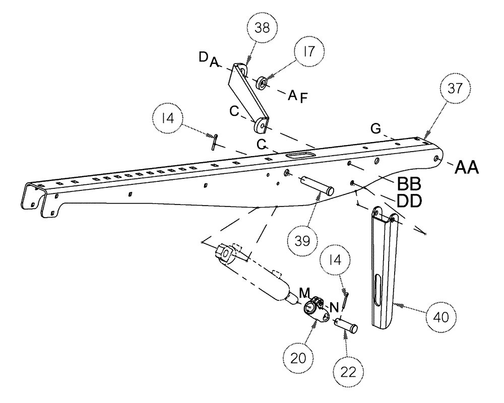 Схема запчастей Case IH 2152 - (09-21) - REEL ARMS AND COMPONENTS, 2142 