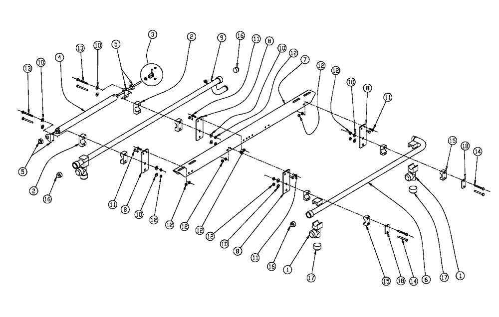 Схема запчастей Case IH FLX810 - (10-015) - SPRAYBAR GROUP, EXTEND, LH, 60’ Wet Kit