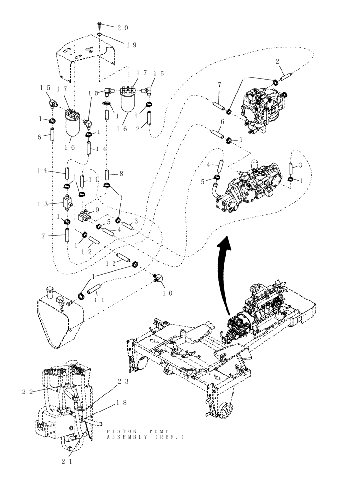 Схема запчастей Case IH WDX1701 - (049[02]) - HYDRAULIC FILTER CIRCUIT (35) - HYDRAULIC SYSTEMS