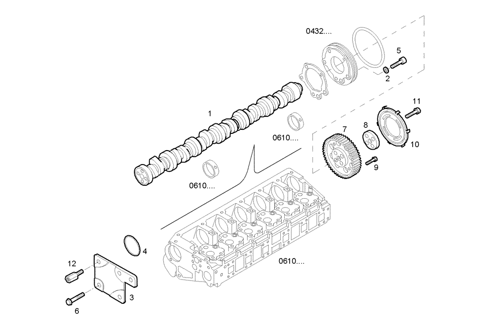 Схема запчастей Case IH F3BE0684R E901 - (1250.027) - TIMING PARTS [FROM # 87454] 