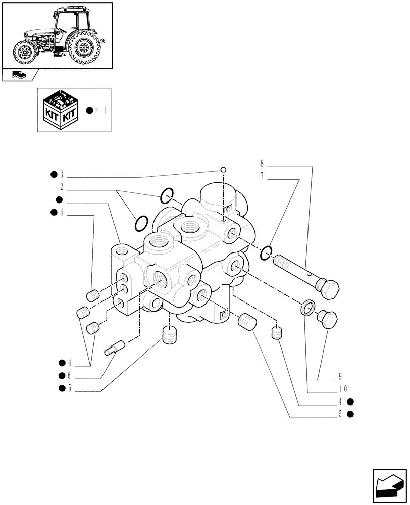 Схема запчастей Case IH FARMALL 65C - (1.33.1/05[01]) - REAR MECH. DIFF. LOCK FOR POWER SHUTTLE - SOLENOID VALVE CAPS - C6389 (VAR.332381) (04) - FRONT AXLE & STEERING