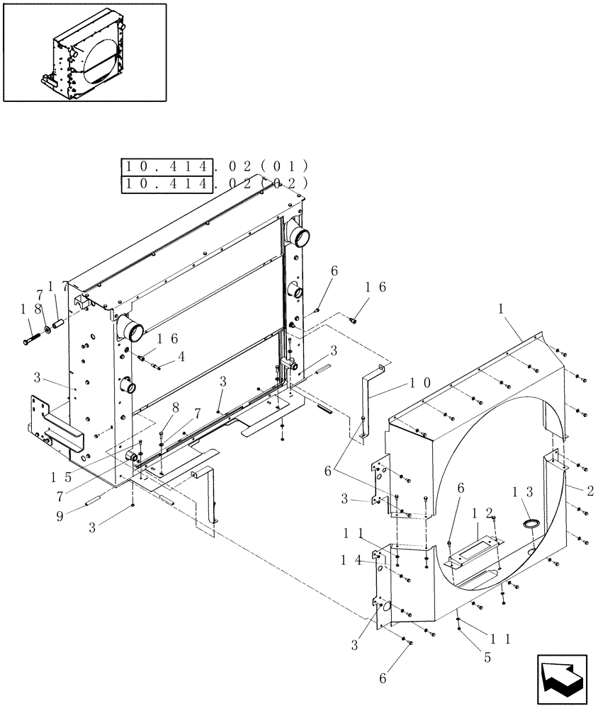 Схема запчастей Case IH 7010 - (10.406.08[04]) - FAN SHROUD - PIN HAJ202001 & AFTER - 8010 (10) - ENGINE