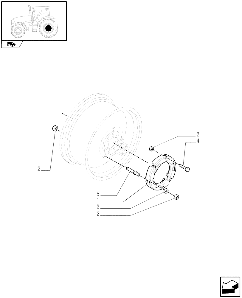 Схема запчастей Case IH PUMA 180 - (1.49.7/01) - (VAR.028-029) REAR BALLAST - 682 AND 1000 KG (05) - REAR AXLE