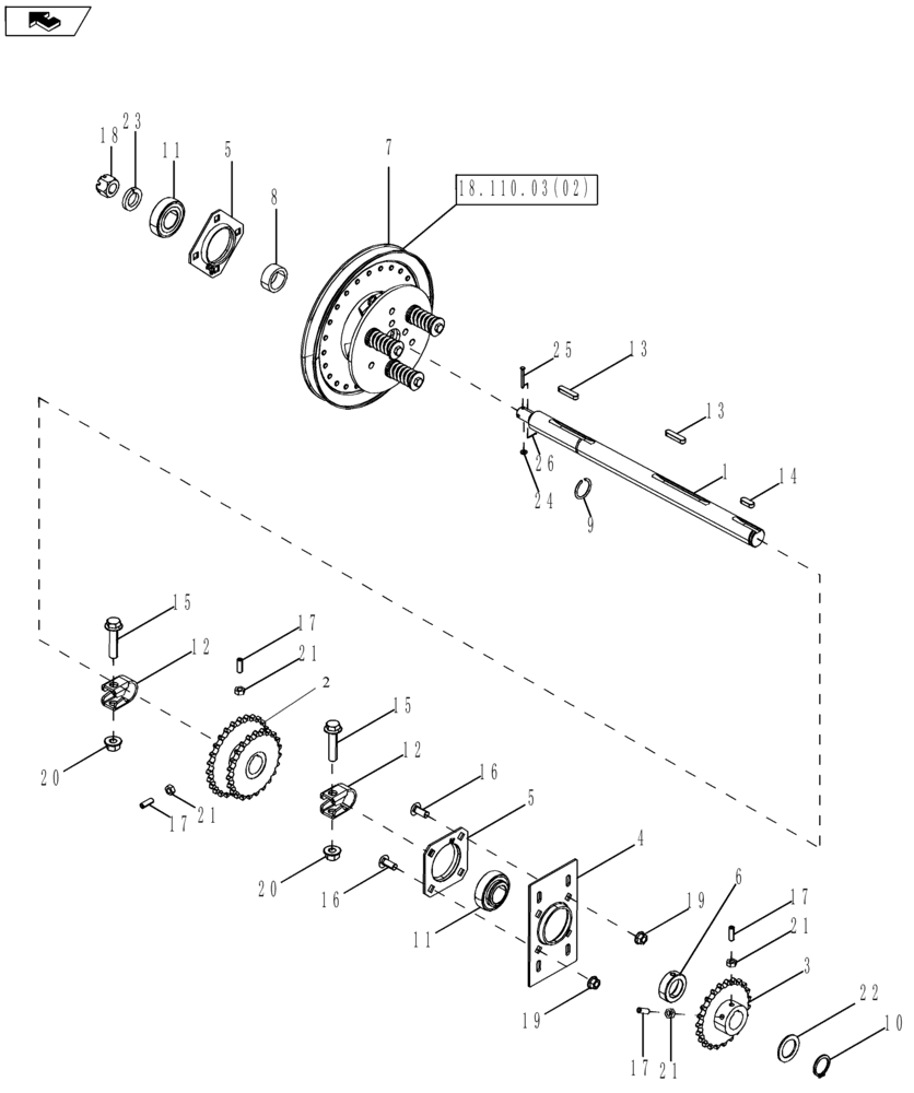 Схема запчастей Case IH 7088 - (74.140.AX[02]) - DRIVE ASSEMBLY, ELEVATOR JACKSHAFT, ASN Y9G001953 (74) - CLEANING