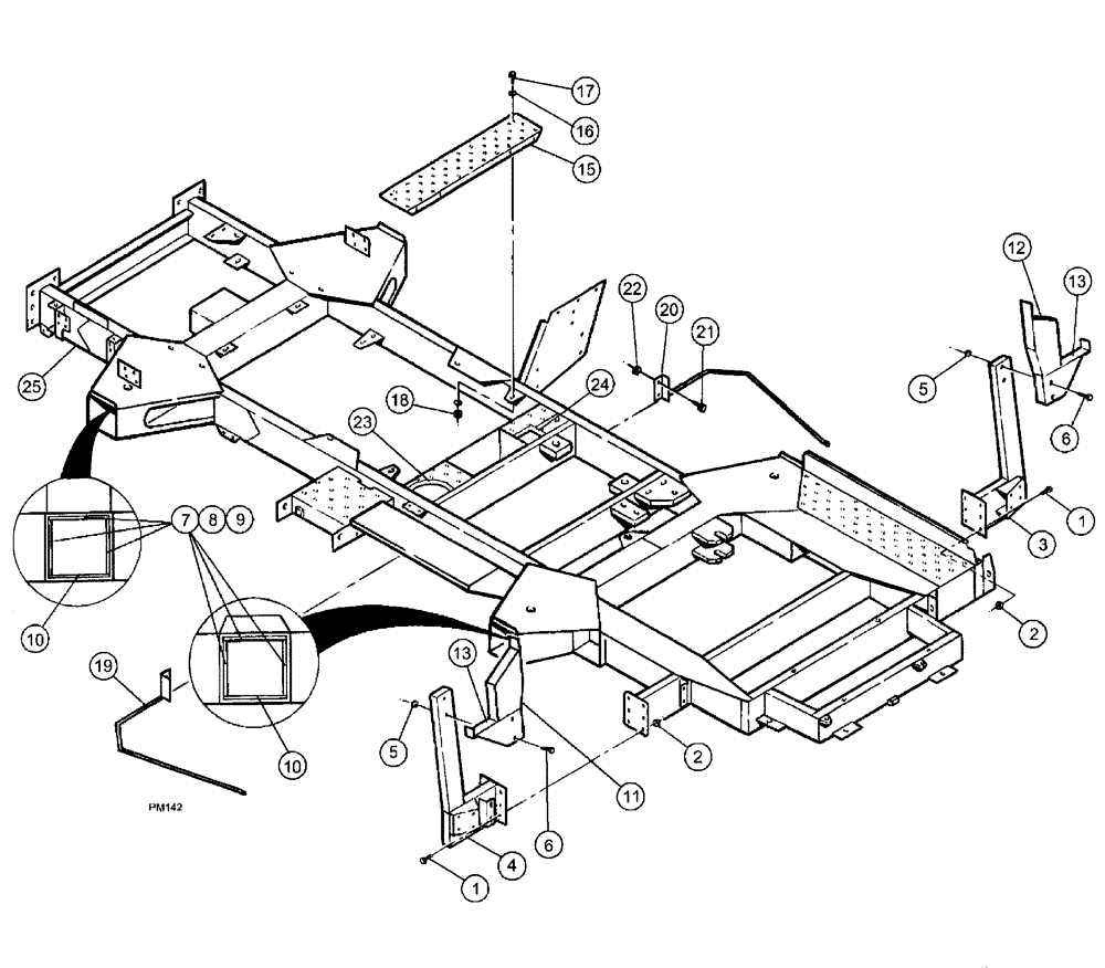 Схема запчастей Case IH SPX3150 - (106) - SUSPENSION AND FRAME, FRAME ASSEMBLY (39) - FRAMES AND BALLASTING