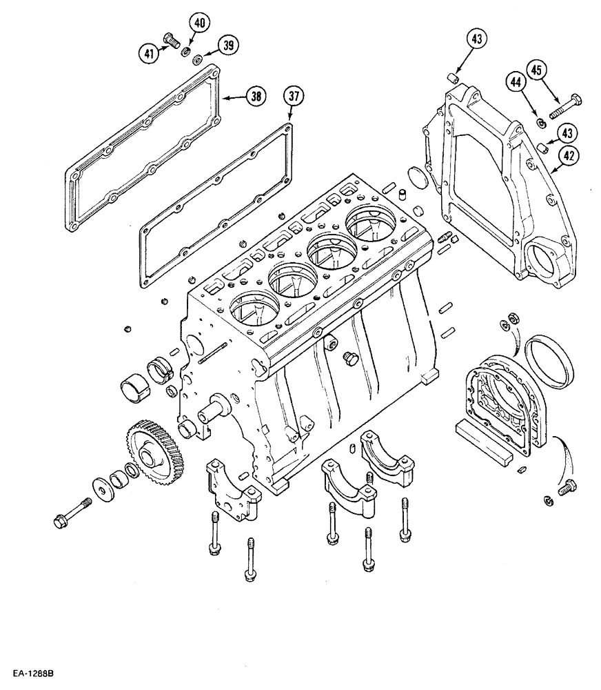 Схема запчастей Case IH 585 - (2-50) - CYLINDER BLOCK AND RELATED PARTS CONTD (02) - ENGINE