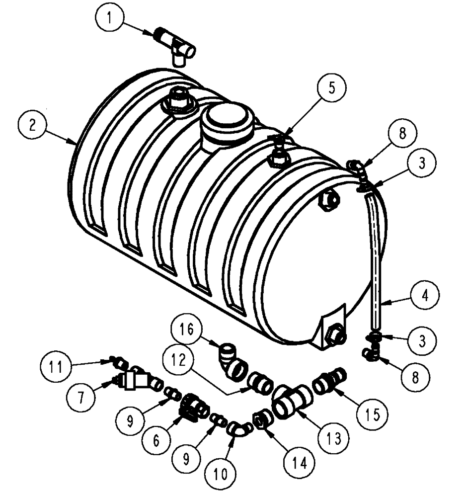 Схема запчастей Case IH SPX4410 - (11-030) - FOAMER TANK PLUMBING GROUP Options