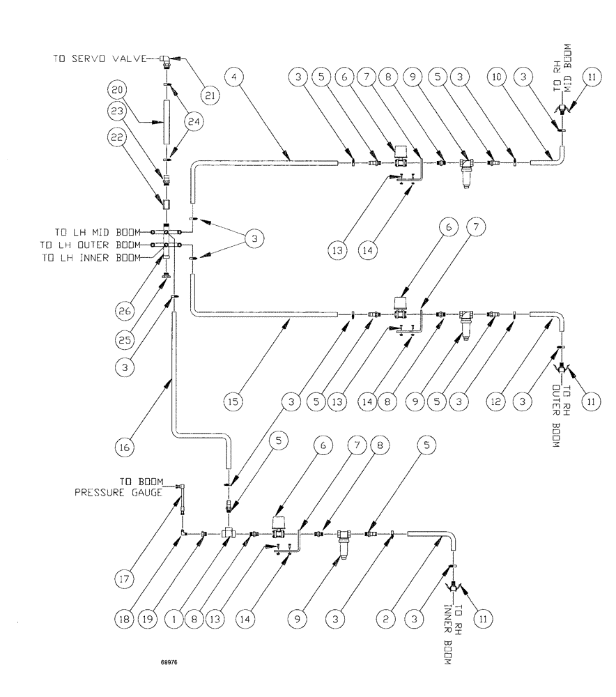 Схема запчастей Case IH SPX3185 - (238) - LIQUID PLUMBING, 90 6-BOOM SHUTOFF RH BOOM (78) - SPRAYING