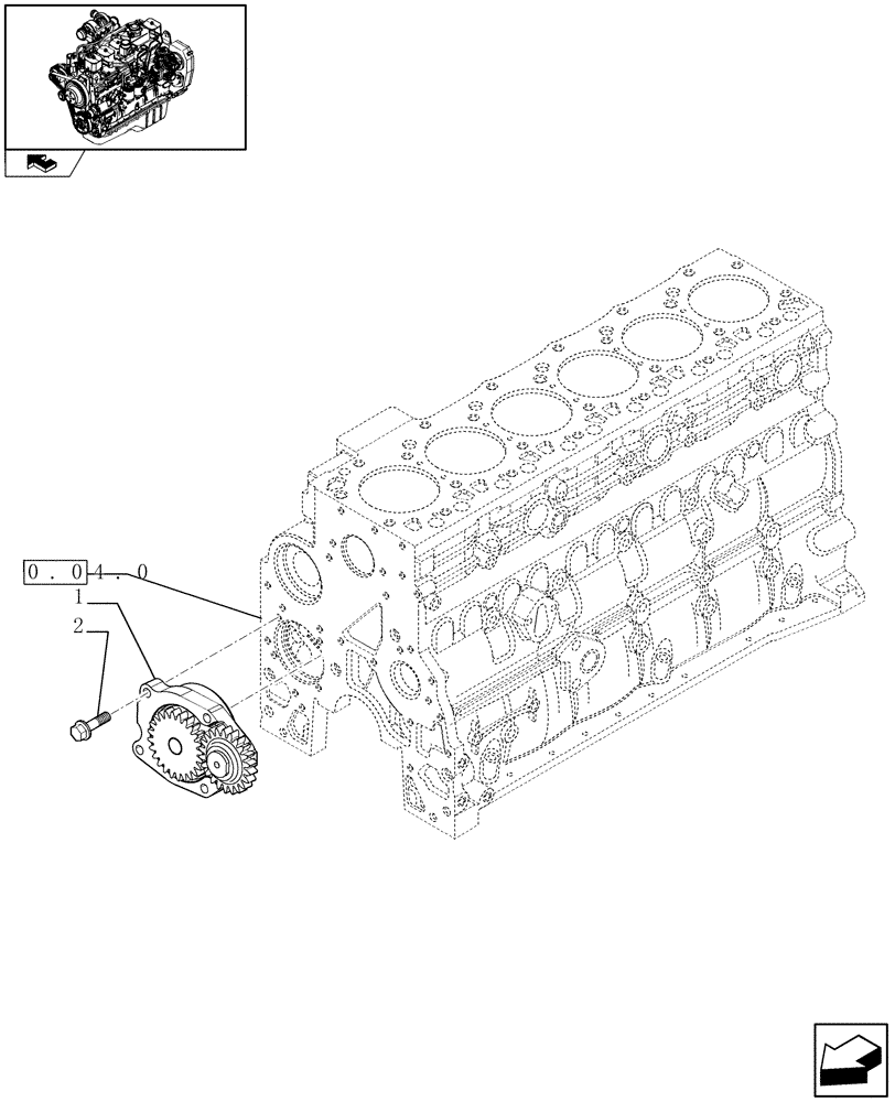 Схема запчастей Case IH F4GE9684R J600 - (0.30.0) - OIL PUMP - ENGINE (504099881) 