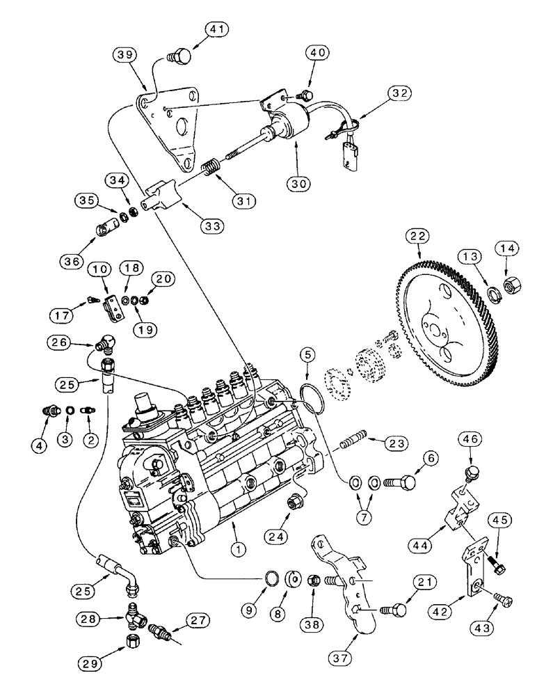 Схема запчастей Case IH 8850 - (10-92) - FUEL INJECTION PUMP AND DRIVE, SERIAL NUMBER CFH0099165 AND LATER (03) - FUEL SYSTEM