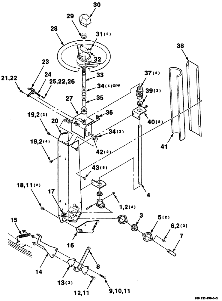 Схема запчастей Case IH 8860 - (07-26) - STEERING COLUMN ASSEMBLY (41) - STEERING