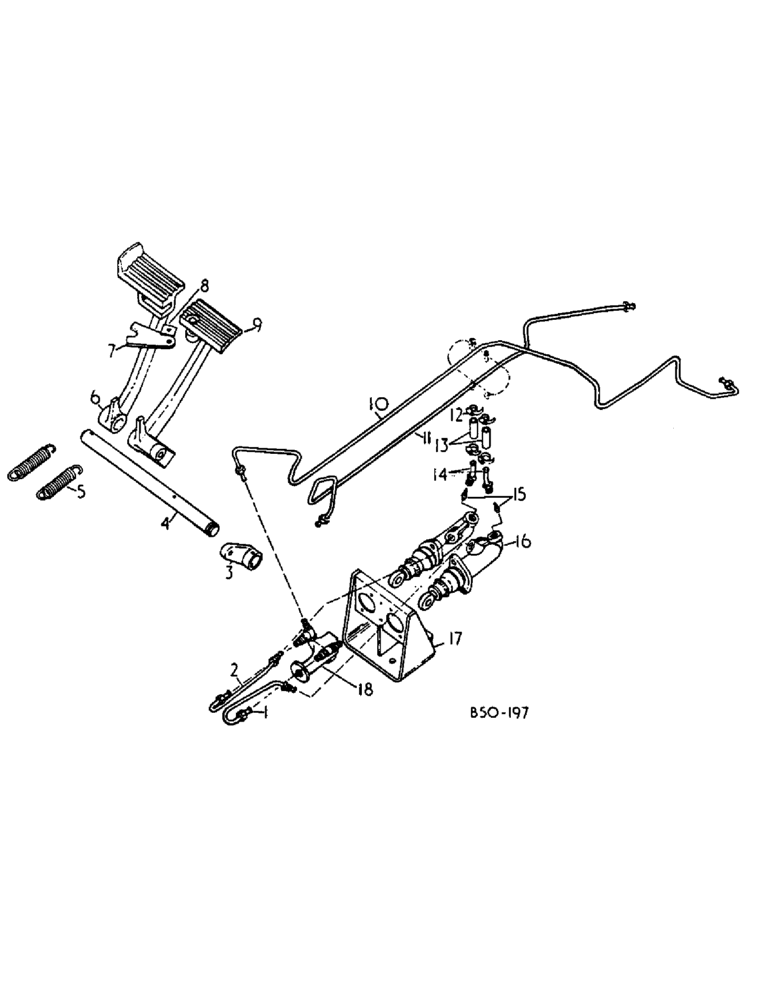 Схема запчастей Case IH 584 - (04-02) - BRAKE CYLINDER AND CONNECTIONS, TRACTOR WITH SERIAL NO. 4449 AND ABOVE (5.1) - BRAKES