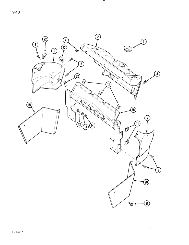 Схема запчастей Case IH 695 - (9-018) - INSTRUMENT HOUSING, TRACTOR WITHOUT CAB (09) - CHASSIS/ATTACHMENTS