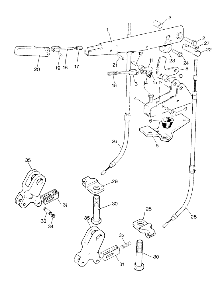 Схема запчастей Case IH 990 - (G04-1) - BRAKES, LINKAGE FOR HAND BRAKE, 990Q, 995Q, 996Q, 990SK, 995SK, 996SK (5.1) - BRAKES