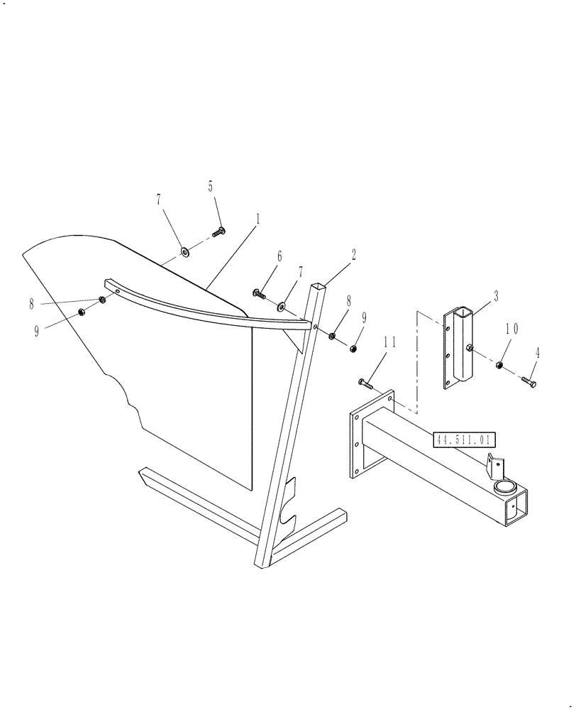 Схема запчастей Case IH CM209 - (88.100.02) - WINDROW INVERTER ATTACHMENT, LH DISCHARGE (88) - ACCESSORIES