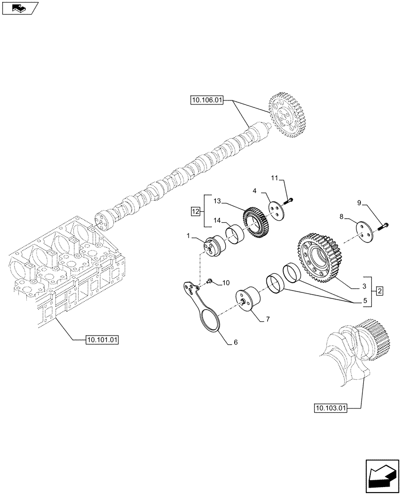 Схема запчастей Case IH F3DFE613A A001 - (10.106.05) - PULLEY - CRANHSHAFT (504386715) (10) - ENGINE