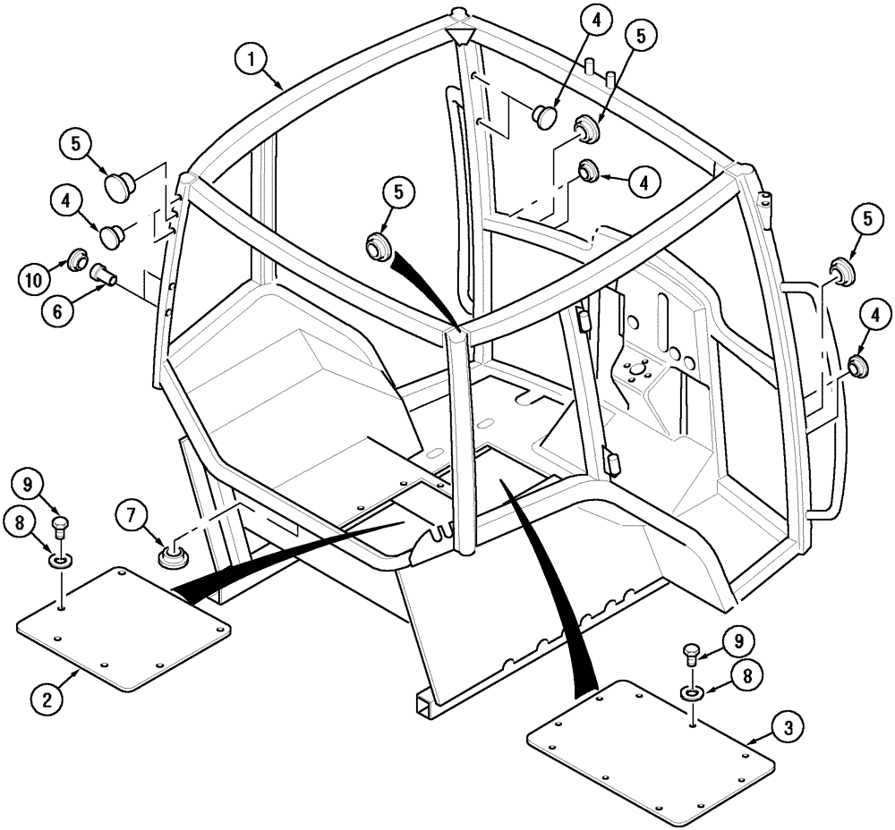 Схема запчастей Case IH CX50 - (09-13) - CAB FRAME LP CAB (09) - CHASSIS/ATTACHMENTS