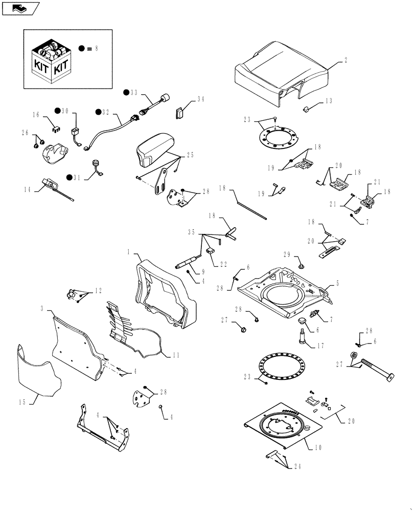 Схема запчастей Case IH STX500 - (09-27) - SEAT - CUSHION ASSEMBLY, BSN JEE0106701 (09) - CHASSIS