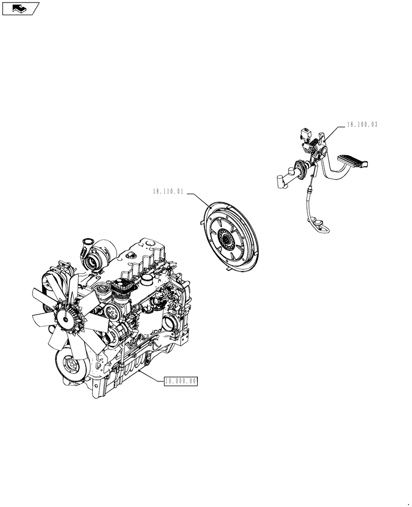 Схема запчастей Case IH PUMA 170 - (18.000.00) - PICTORIAL INDEX - CLUTCH (18) - CLUTCH