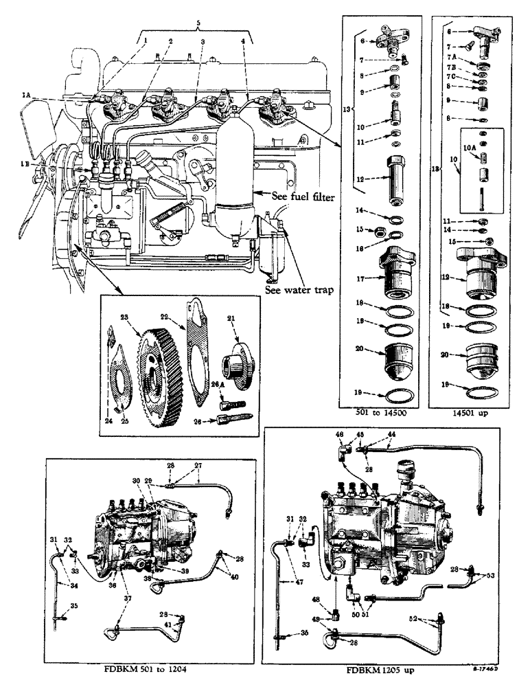 Схема запчастей Case IH FARMALL MDV - (072) - DIESEL ENGINE, FUEL INJECTION NOZZLES, PIPES, GEAR AND CONNECTIONS (01) - ENGINE