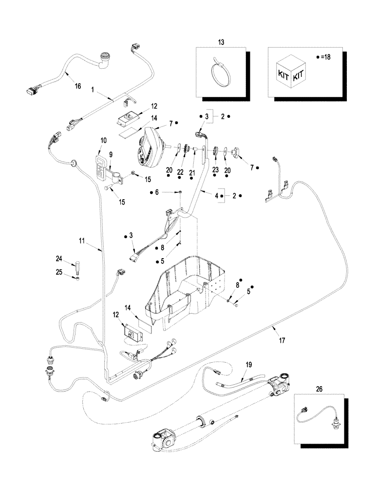 Схема запчастей Case IH STX325 - (04-34[01]) - ACCUGUIDE - VIRTUAL TERMINAL & RELATED PARTS, ASN JEE0106701 (04) - ELECTRICAL SYSTEMS