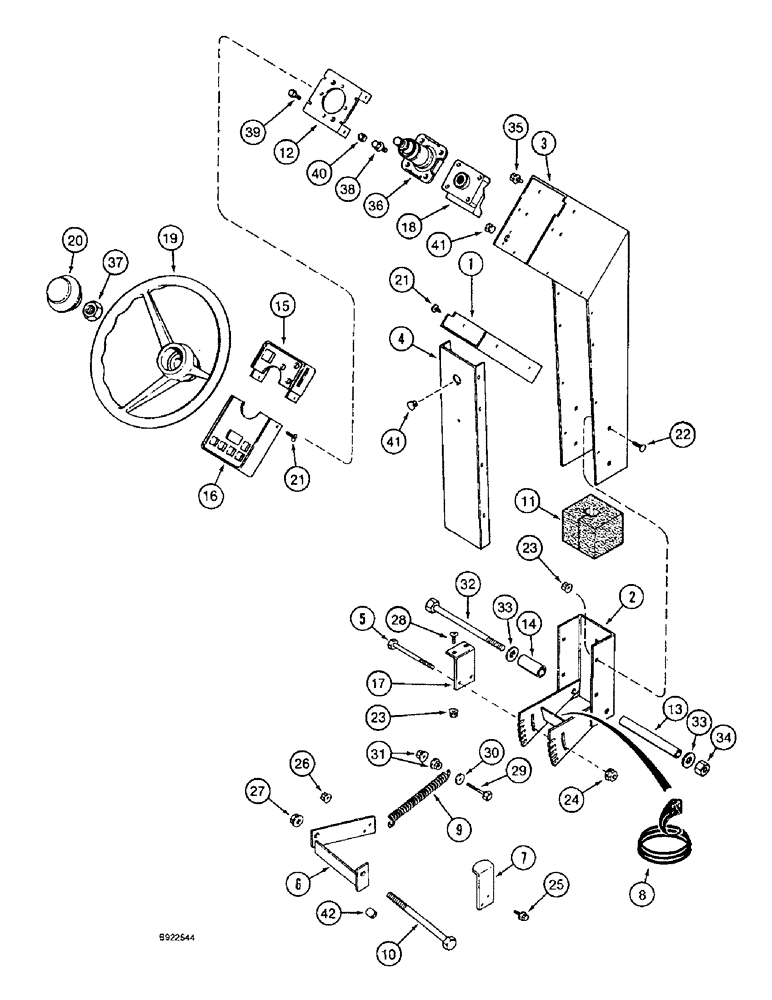 Схема запчастей Case IH 1644 - (5-02) - STEERING SUPPORT AND WHEEL (04) - STEERING