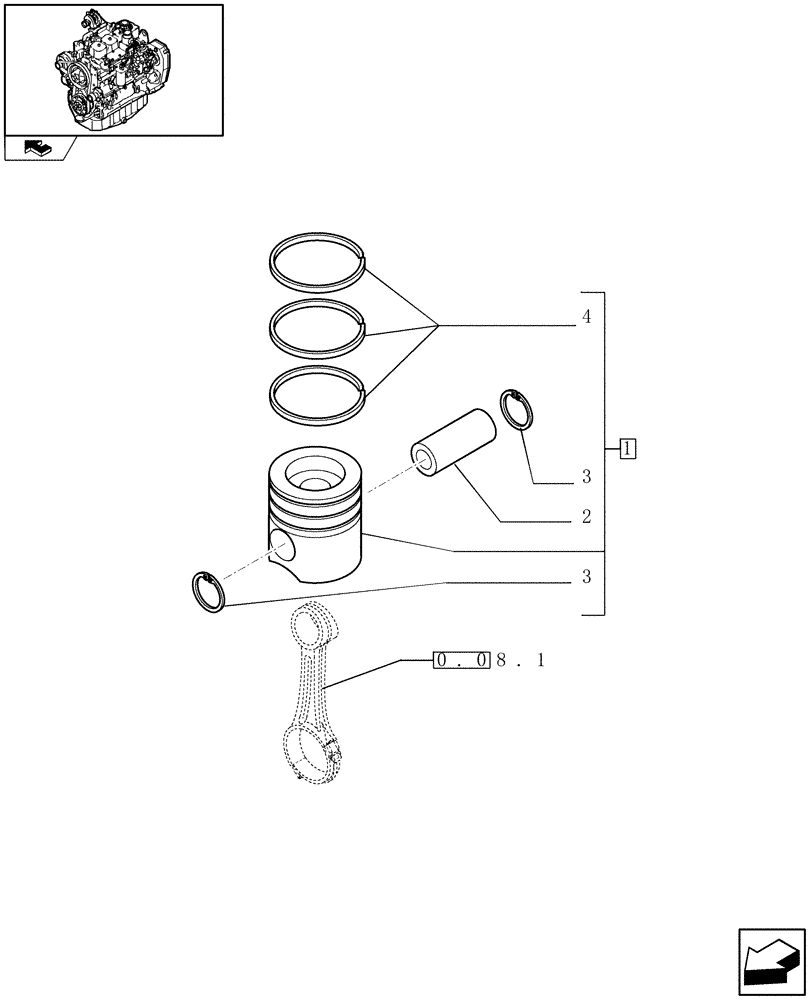 Схема запчастей Case IH F4GE9484A J600 - (0.08.2) - PISTON - ENGINE (2856312) 