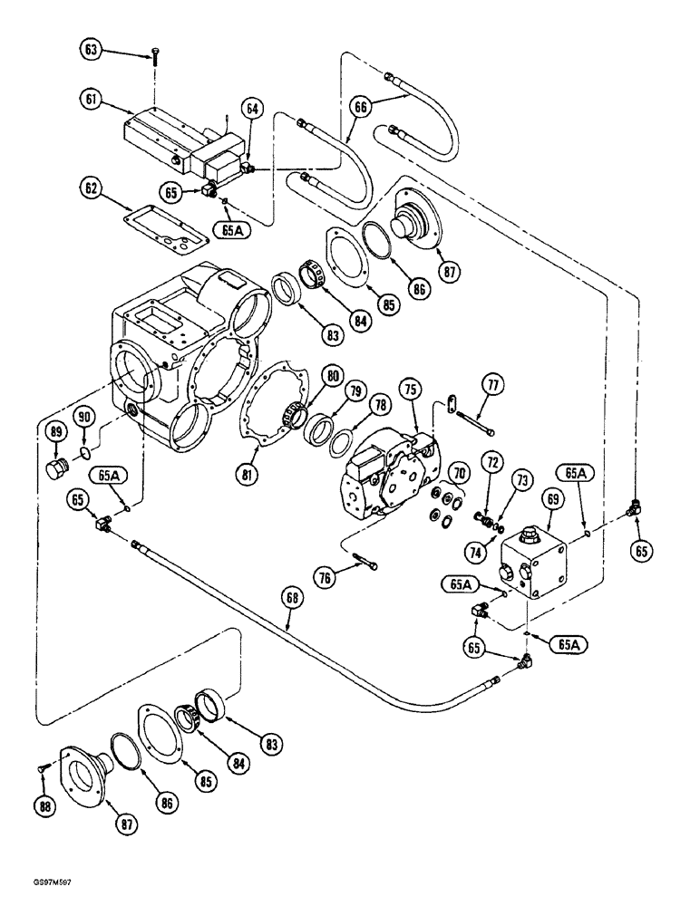 Схема запчастей Case IH 1660 - (6-52) - HYDROSTATIC MOTOR, TWO SPEED, PRIOR TO P.I.N. JJC0041567 (CONTD) (03) - POWER TRAIN