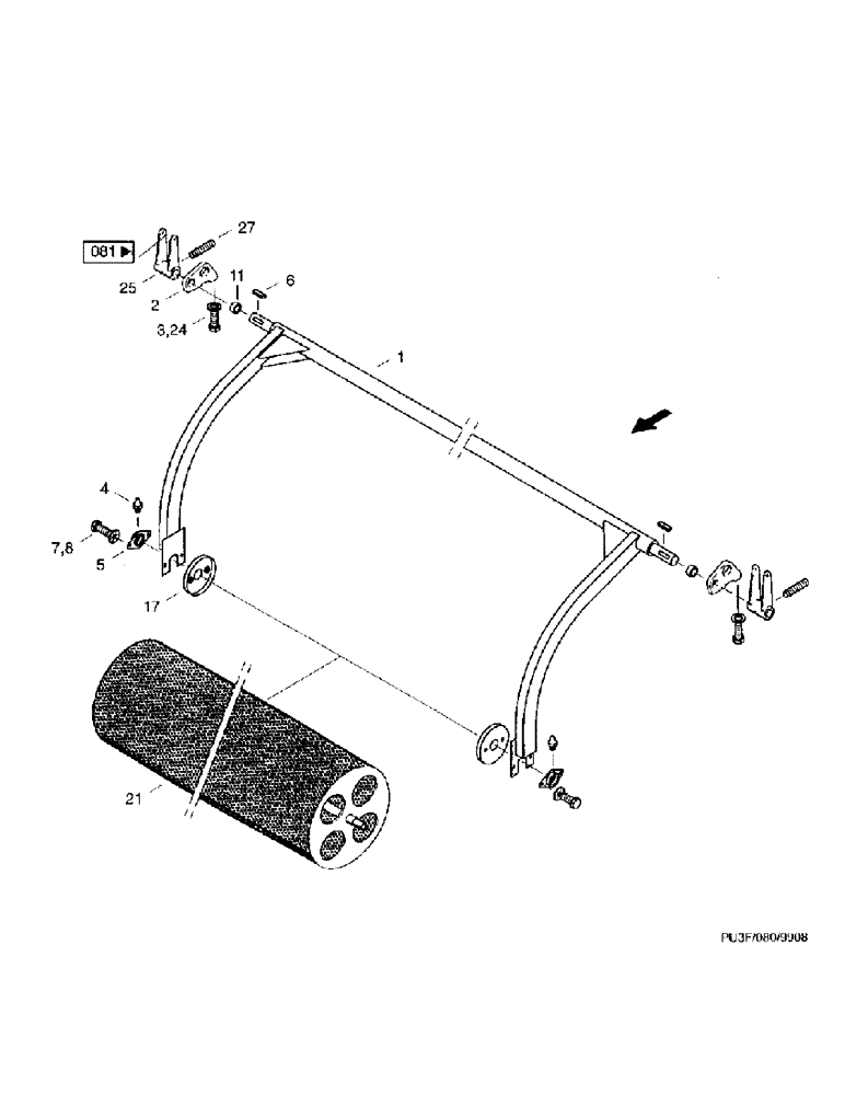 Схема запчастей Case IH PU3000 - (10) - ROLLER COMPRESSING RAKE (58) - ATTACHMENTS/HEADERS