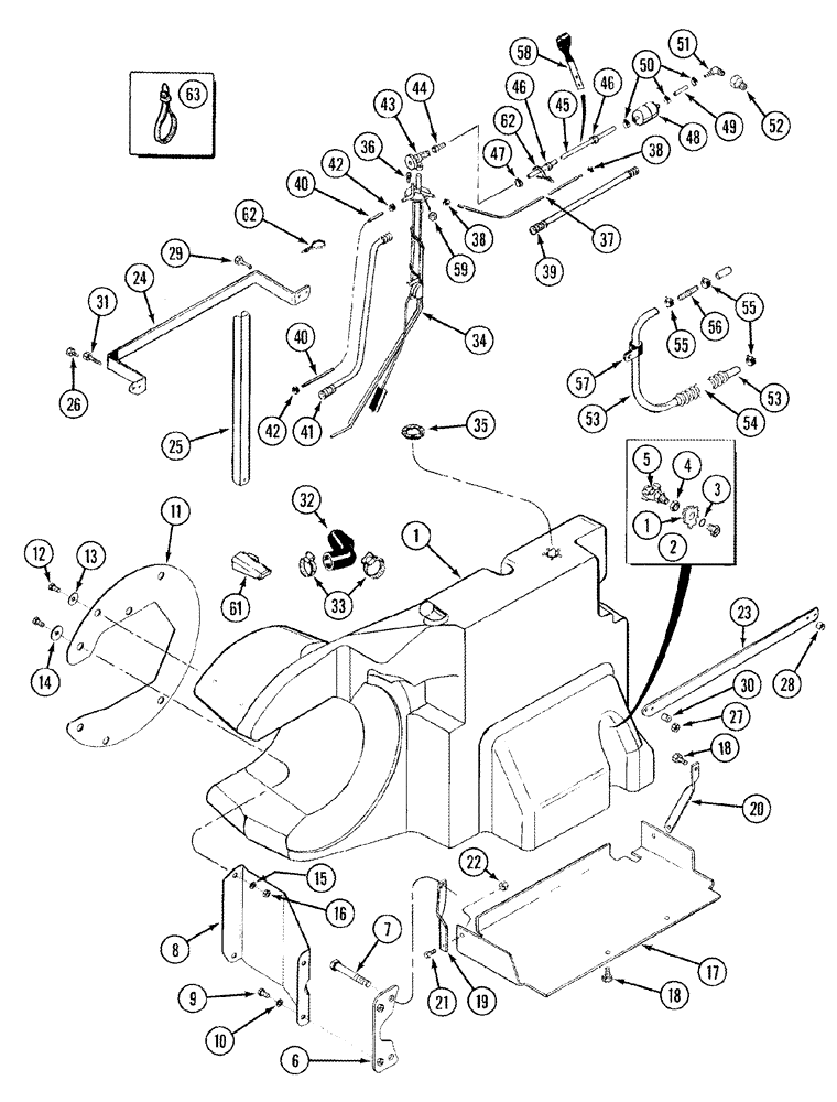 Схема запчастей Case IH 8920 - (3-024) - AUXILIARY FUEL TANK, EXTENDED CAPACITY AND FUEL LINES (03) - FUEL SYSTEM