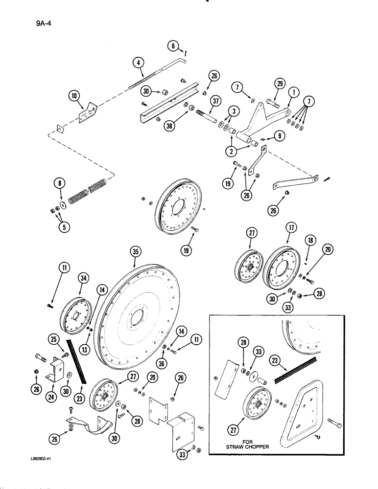 Схема запчастей Case IH 1670 - (9A-04) - BELT DRIVE - RIGHT SIDE (13) - FEEDER