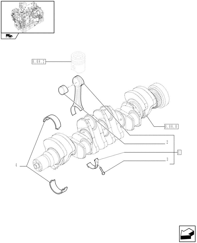 Схема запчастей Case IH PUMA 155 - (0.08.1) - CONNECTING ROD (01) - ENGINE