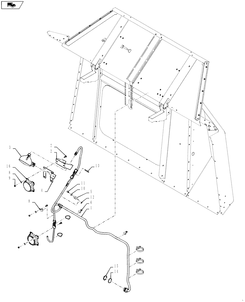 Схема запчастей Case IH 7230 - (55.100.23) - WIRE HARNESS, GRAIN TANK (55) - ELECTRICAL SYSTEMS