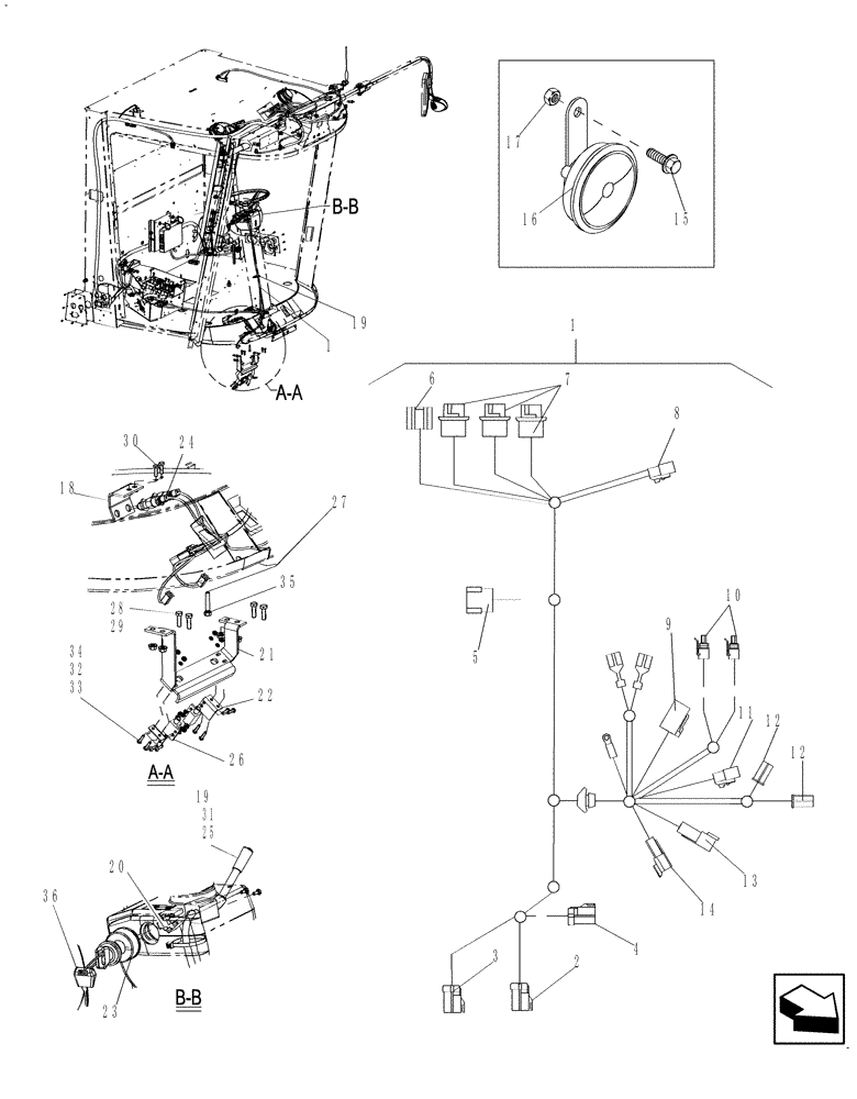 Схема запчастей Case IH 5130 - (55.100.55) - HARNESS, STEERING COLUMN (55) - ELECTRICAL SYSTEMS