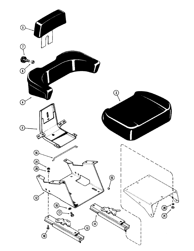 Схема запчастей Case IH 1470 - (061A) - SERIES THIRTY SEAT (09) - CHASSIS