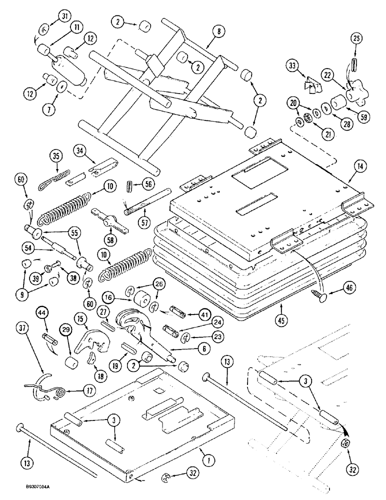 Схема запчастей Case IH 1644 - (9G-28) - MECHANICAL SUSPENSION SEAT, SUSPENSION (10) - CAB & AIR CONDITIONING