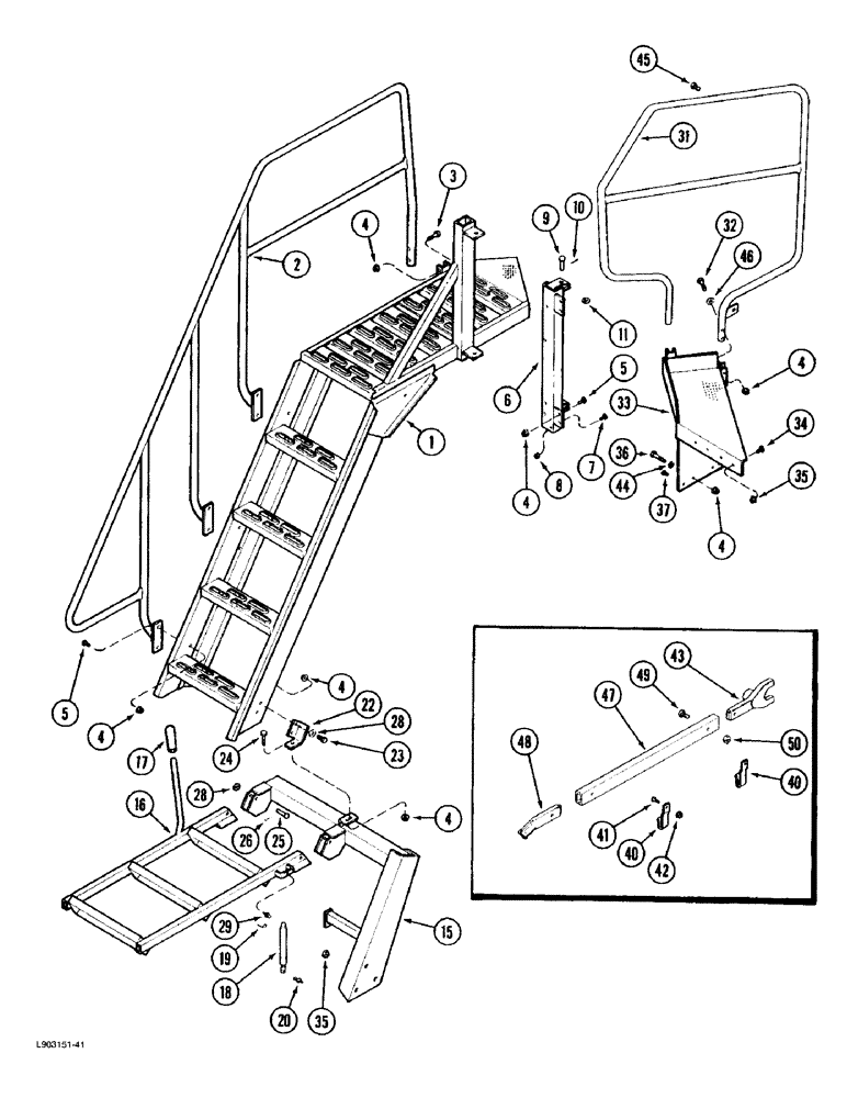 Схема запчастей Case IH 1670 - (9H-16) - MAIN LADDER (12) - CHASSIS