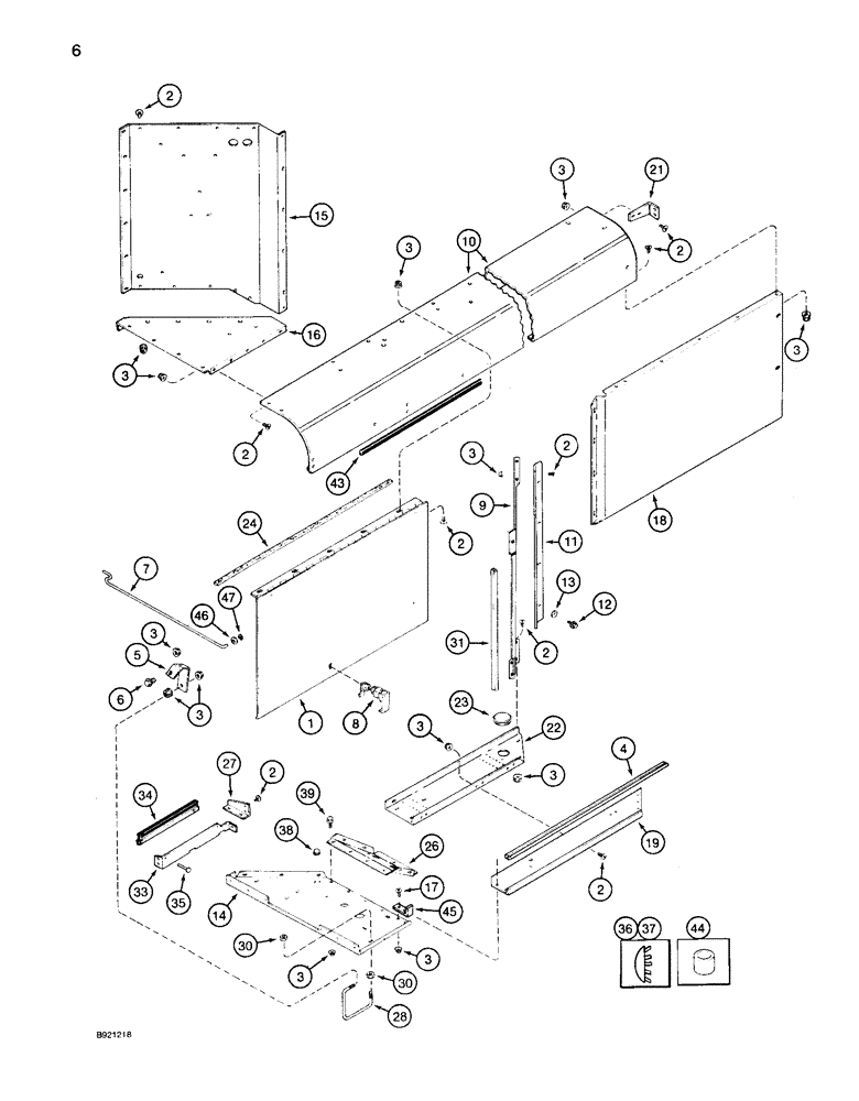 Схема запчастей Case IH 1680 - (006) - ROTARY AIR SCREEN CHUTE (10) - ENGINE