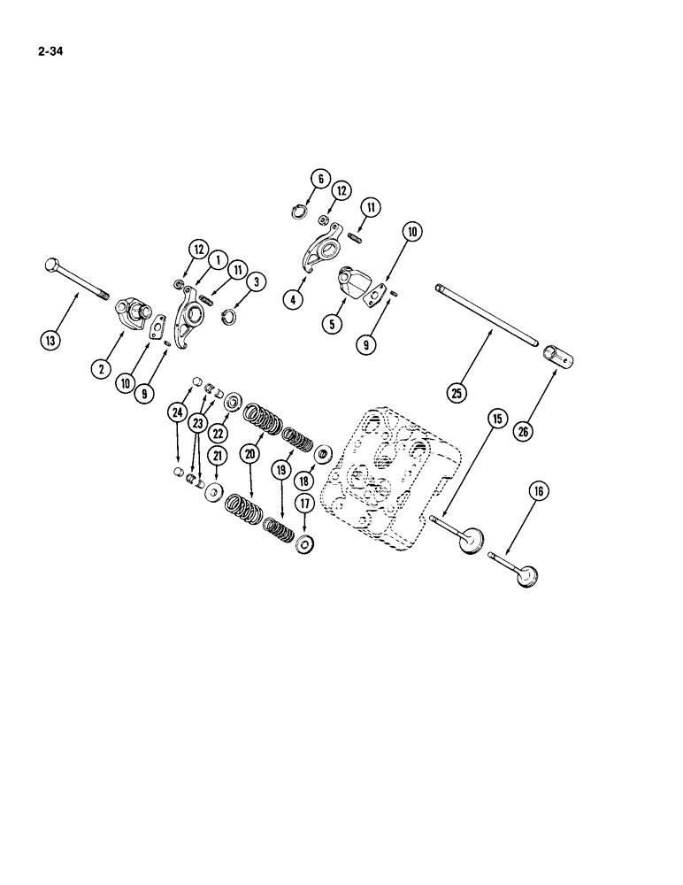 Схема запчастей Case IH 4994 - (2-34) - VALVE MECHANISM (02) - ENGINE