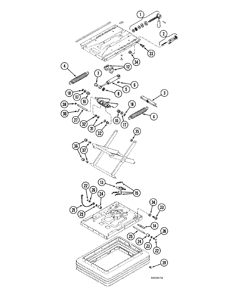 Схема запчастей Case IH 1680 - (9G-16) - OPERATORS SEAT, BOSTROM, SUSPENSION (CONTD) (10) - CAB & AIR CONDITIONING