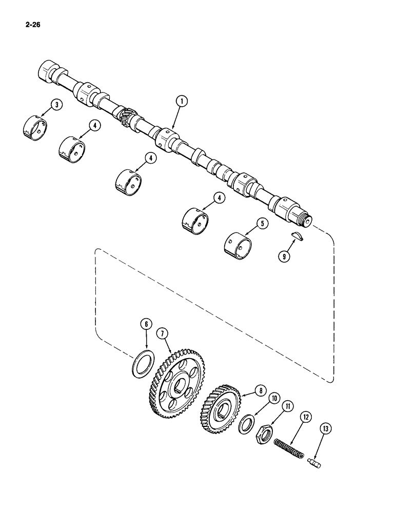 Схема запчастей Case IH 2094 - (2-26) - CAMSHAFT, 504BD DIESEL ENGINE (02) - ENGINE