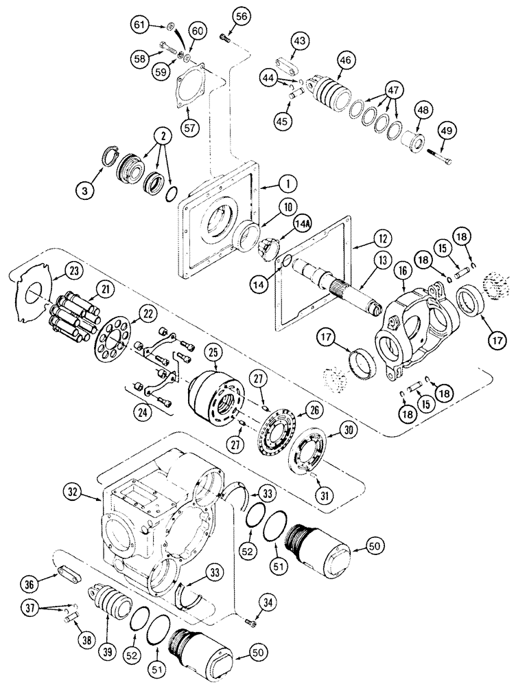 Схема запчастей Case IH 2366 - (06-17) - MOTOR ASSY - HYDROSTATIC - TWO SPEED - CORN, GRAIN OR RICE COMBINE BSN JJC0254071 (03) - POWER TRAIN