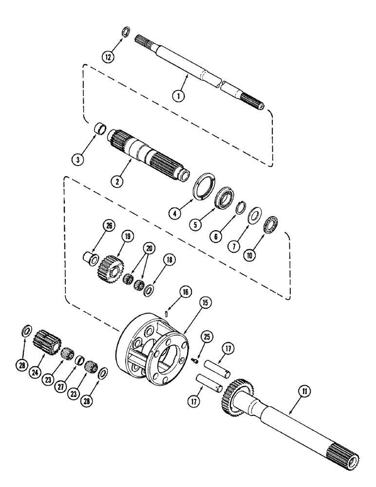 Схема запчастей Case IH 1896 - (6-170) - POWER SHIFT TRANSMISSION, CLUTCH PLANETARY, TRANSMISSION SERIAL NUMBER 16264523 AND AFTER (06) - POWER TRAIN